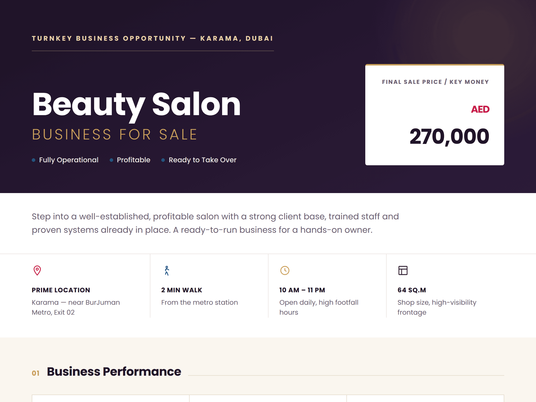 Beauty Salon — Running Business for Sale